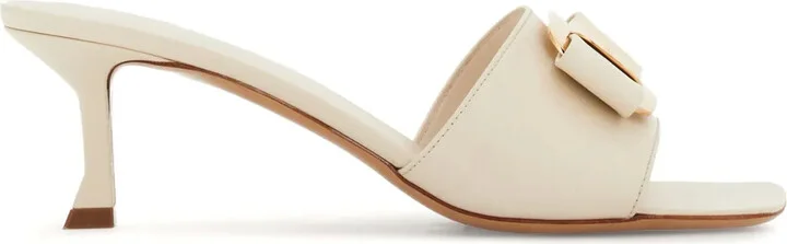 55mm Bow-Detailing Leather Mules