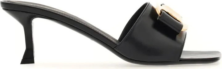 55mm Bow-Detailing Leather Mules