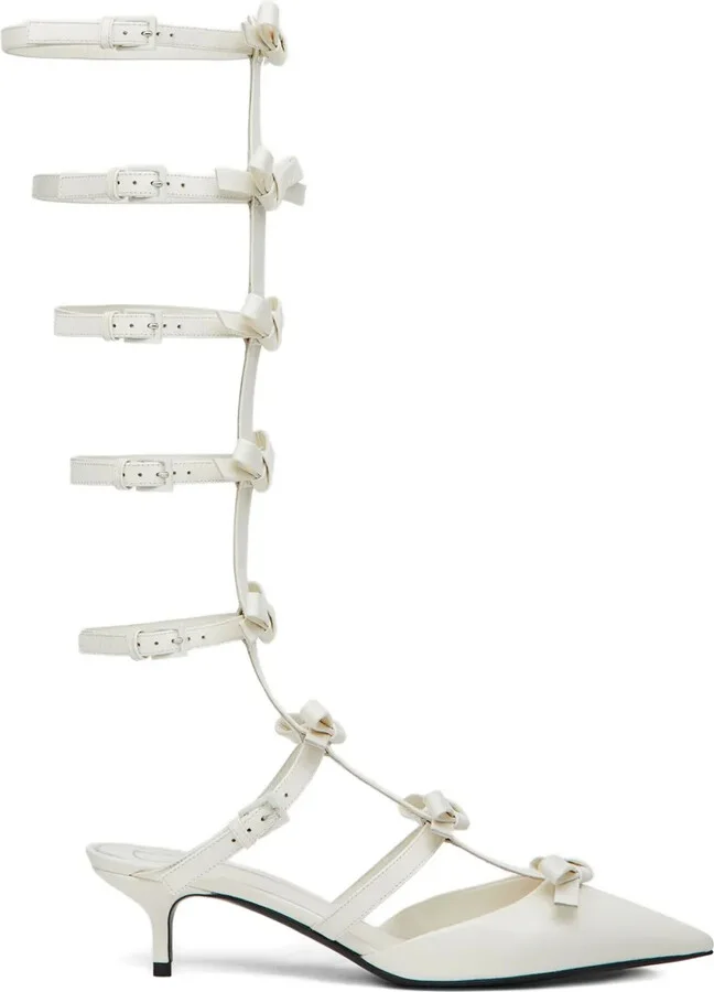 55mm Bow-Embellished Kitten-Heel Pumps