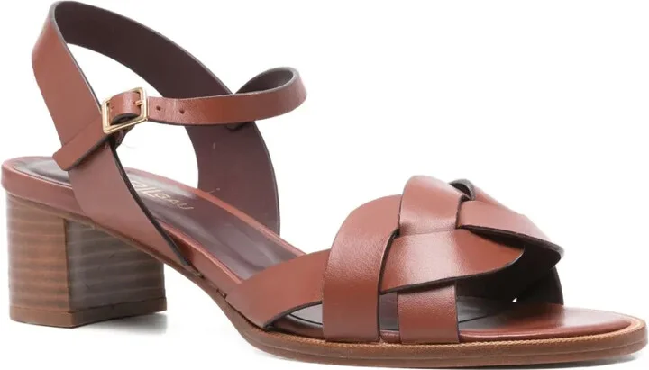 55mm Braided Leather Ankle-Strap Sandals - Image 2