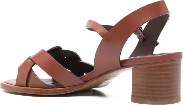 55mm Braided Leather Ankle-Strap Sandals - Image 3