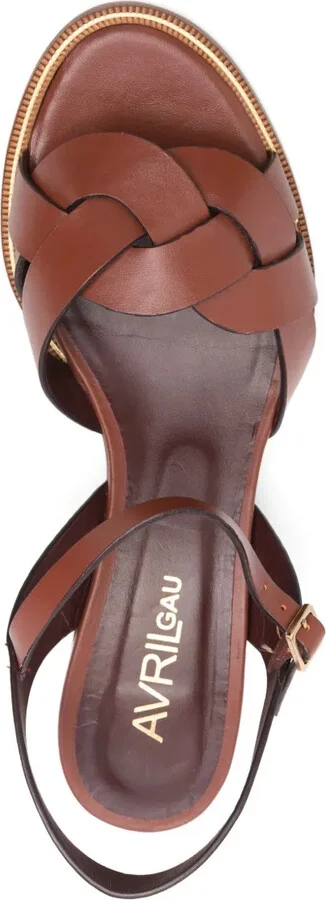 55mm Braided Leather Ankle-Strap Sandals - Image 4