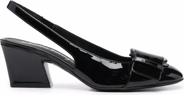 55mm Briget patent-leather slingback pumps