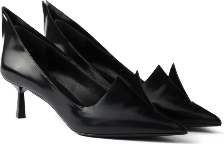 55mm Brushed Leather Pumps - Image 2
