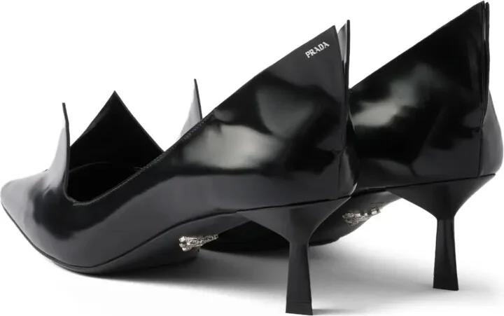 55mm Brushed Leather Pumps - Image 3