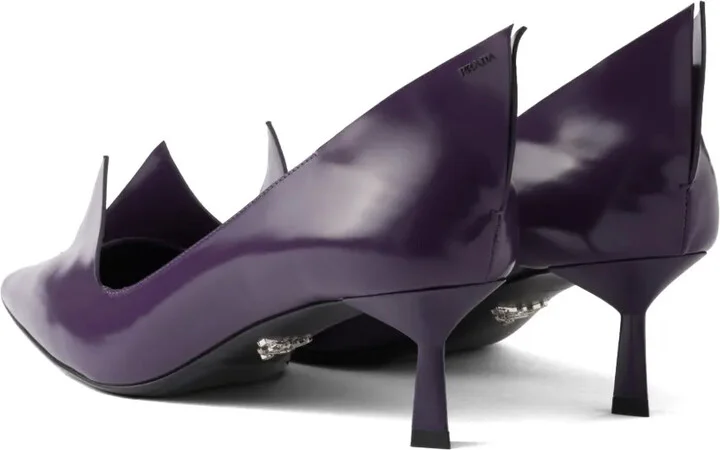 55mm Brushed Leather Pumps - Image 3