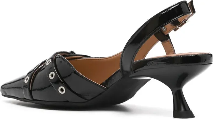 55mm Buckle-Detail Glossy Pumps - Image 3