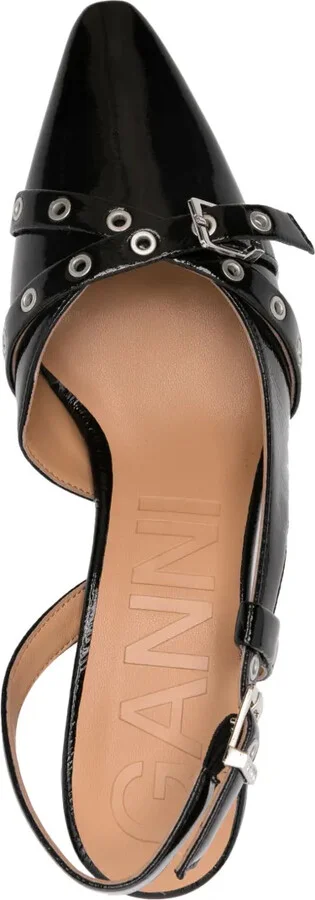 55mm Buckle-Detail Glossy Pumps - Image 4