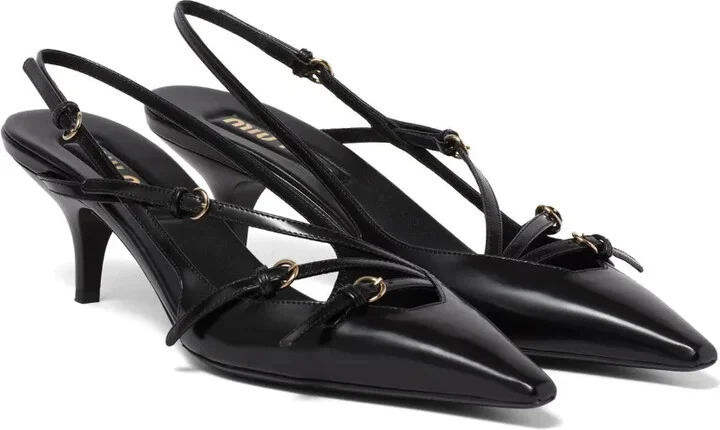 55mm Buckle-Embellished Slingblack Pumps - Image 2