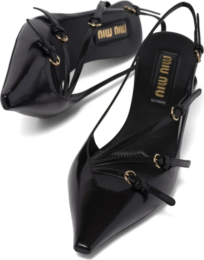 55mm Buckle-Embellished Slingblack Pumps - Image 3