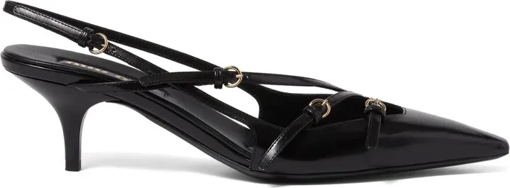 55mm Buckle-Embellished Slingblack Pumps