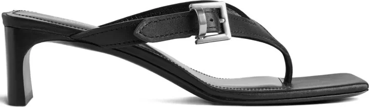 55mm Buckle-Fastening Square-Toe Sandals