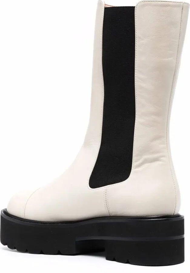 55mm Chunky Leather Boots - Image 3