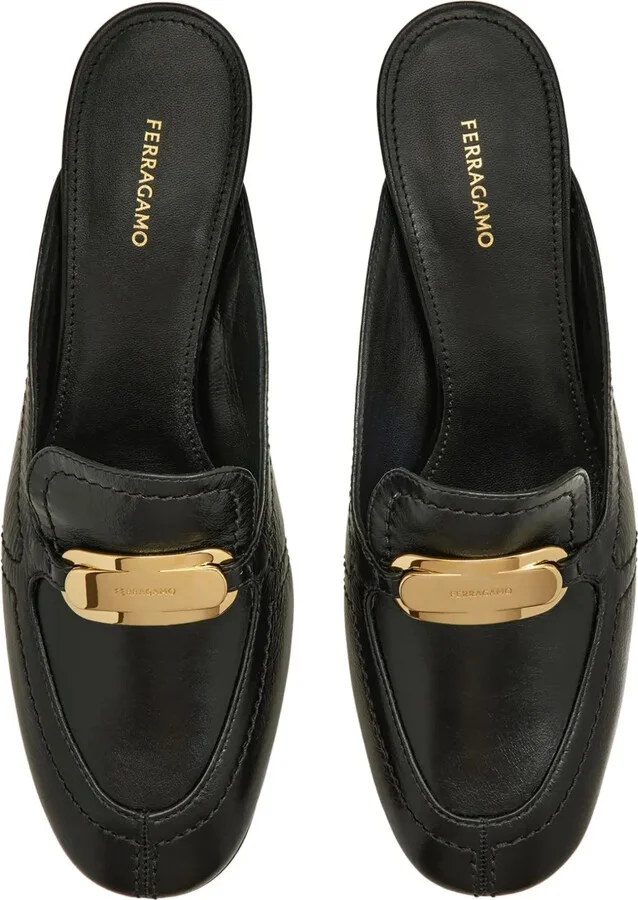 55mm Crocodile-Effect Leather Mules - Image 4