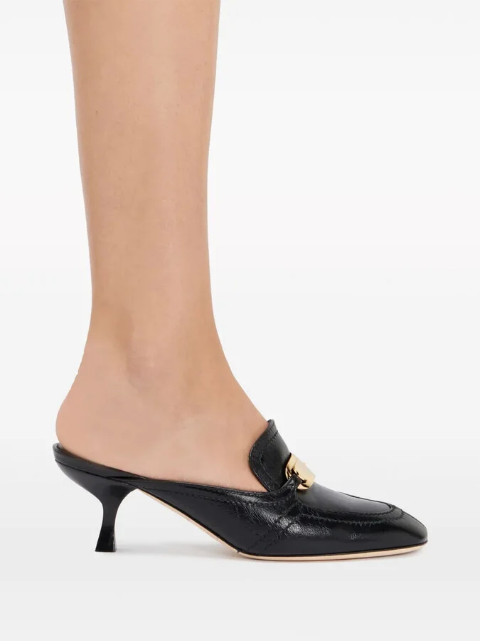 55mm Crocodile-Effect Leather Mules - Image 5