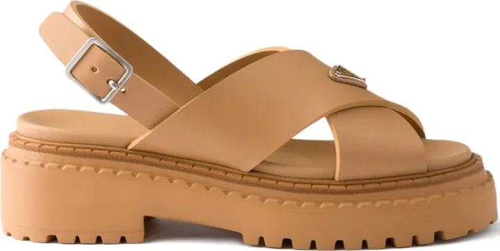 55mm Cross-Strap Platform Sandals
