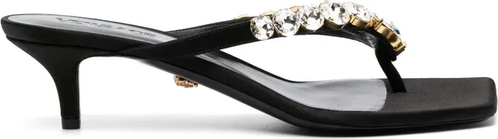 55mm Crystal-Embellished Thong Sandals