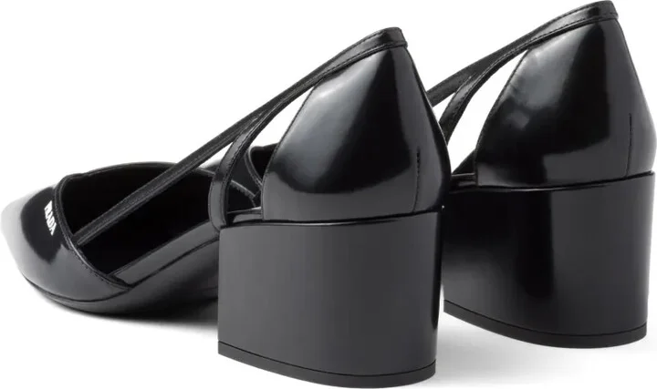 55mm Cut-Out Leather Pumps - Image 2