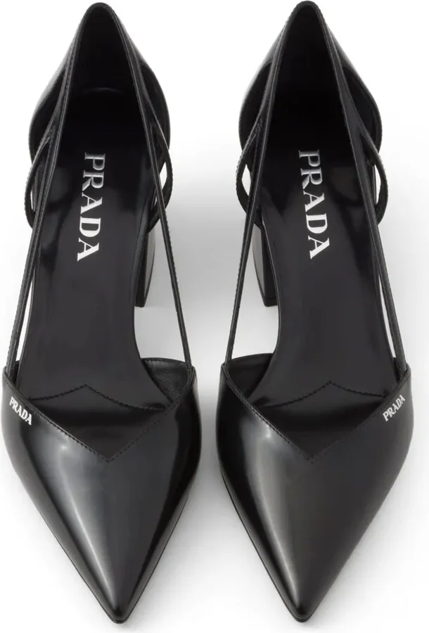 55mm Cut-Out Leather Pumps - Image 3