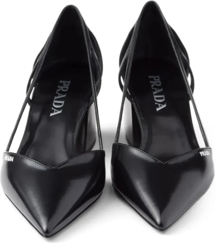 55mm Cut-Out Leather Pumps - Image 4