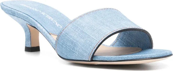 55mm Denim-Print Sandals - Image 2
