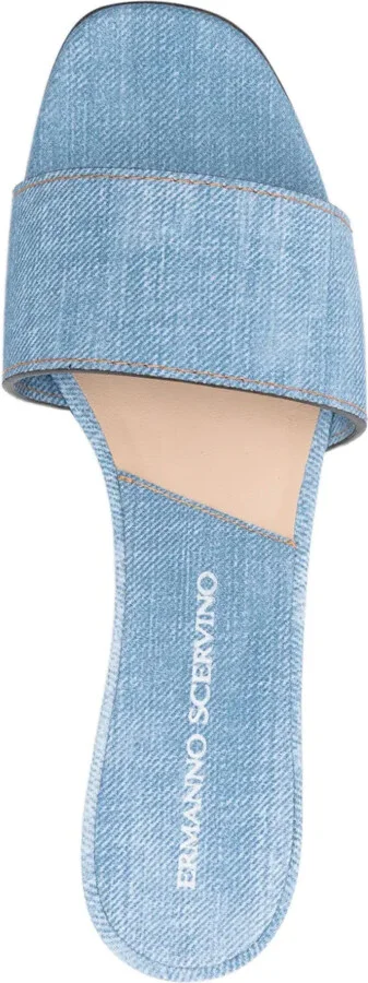 55mm Denim-Print Sandals - Image 4