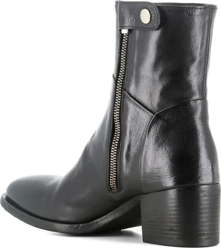 55mm Denner zip-detail leather boots - Image 5