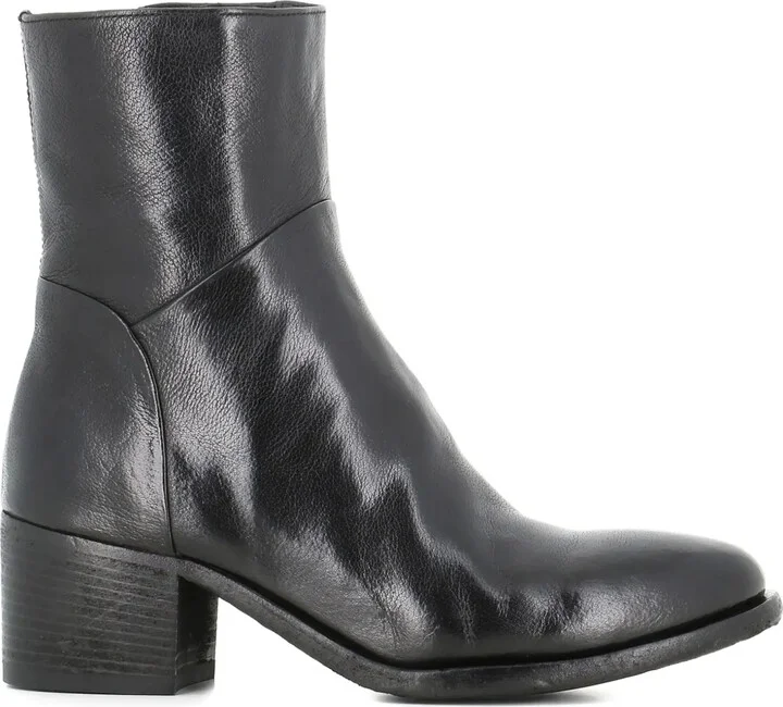 55mm Denner zip-detail leather boots