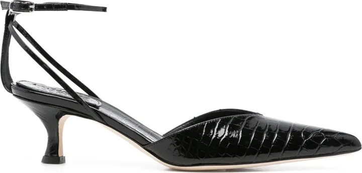 55mm Dina crocodile-effect pumps