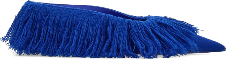 55mm Eva fringe-detail pointed mules