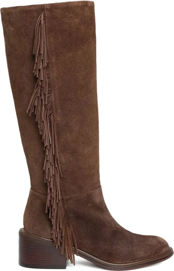 55mm Fringe-Embellished Knee-High Boots