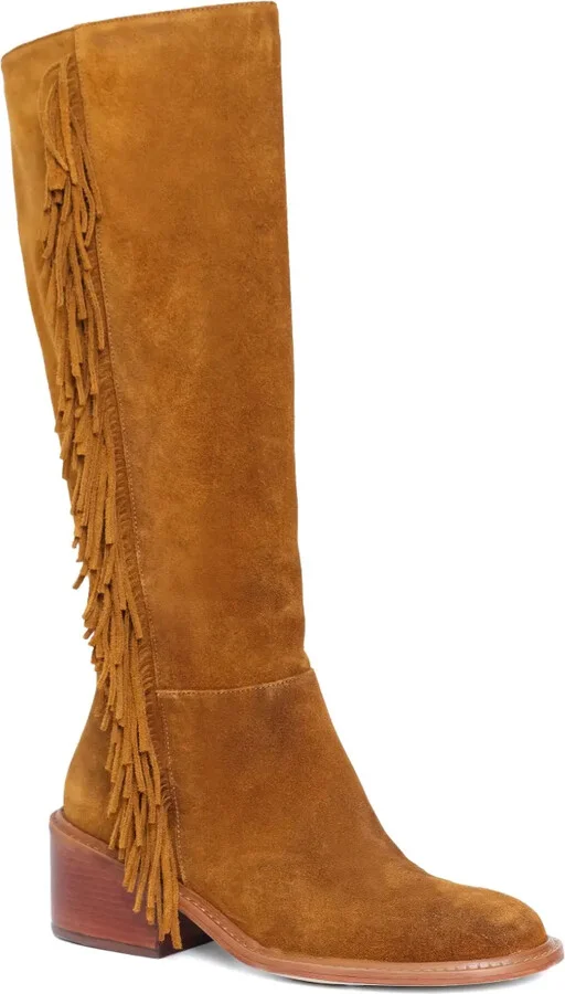 55mm Fringed Suede Knee-High Boots - Image 2