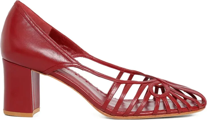 55mm Glyph cut-out block-heel pumps