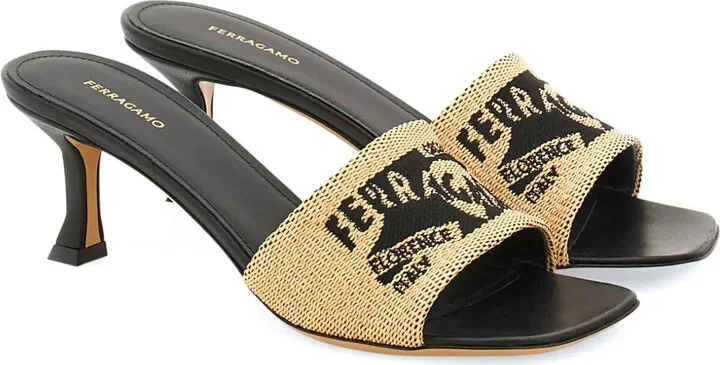55mm Jacquard Raffia Sandals - Image 2