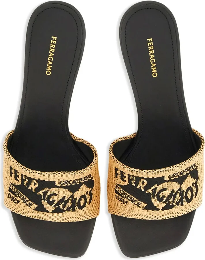 55mm Jacquard Raffia Sandals - Image 4