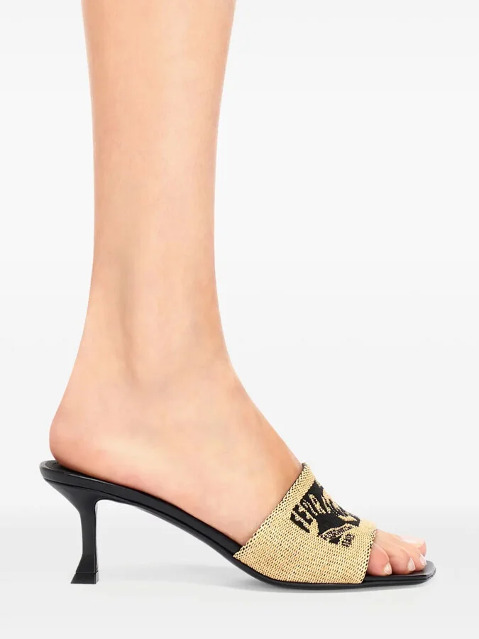 55mm Jacquard Raffia Sandals - Image 5