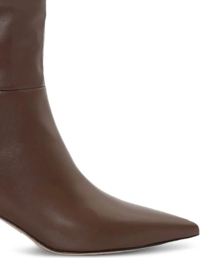 55mm Joyce leather pointed-toe knee-high boots - Image 2