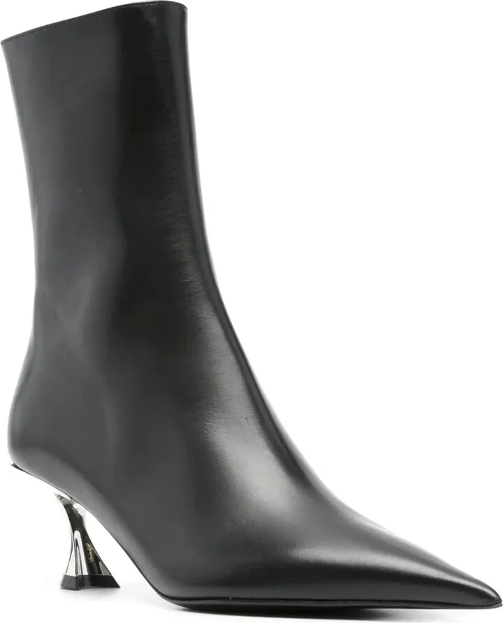 55mm Leather Ankle Boots - Image 2