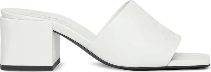 55mm Leather Block-Heel Sandals