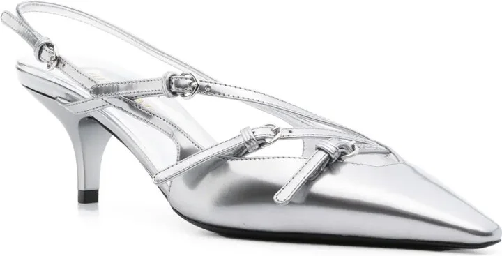 55mm Leather Buckle Pumps - Image 2