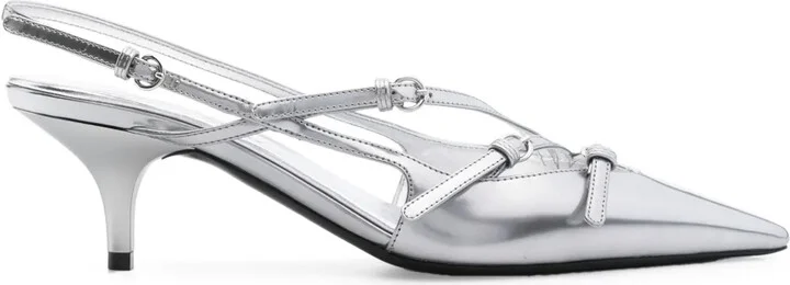 55mm Leather Buckle Pumps