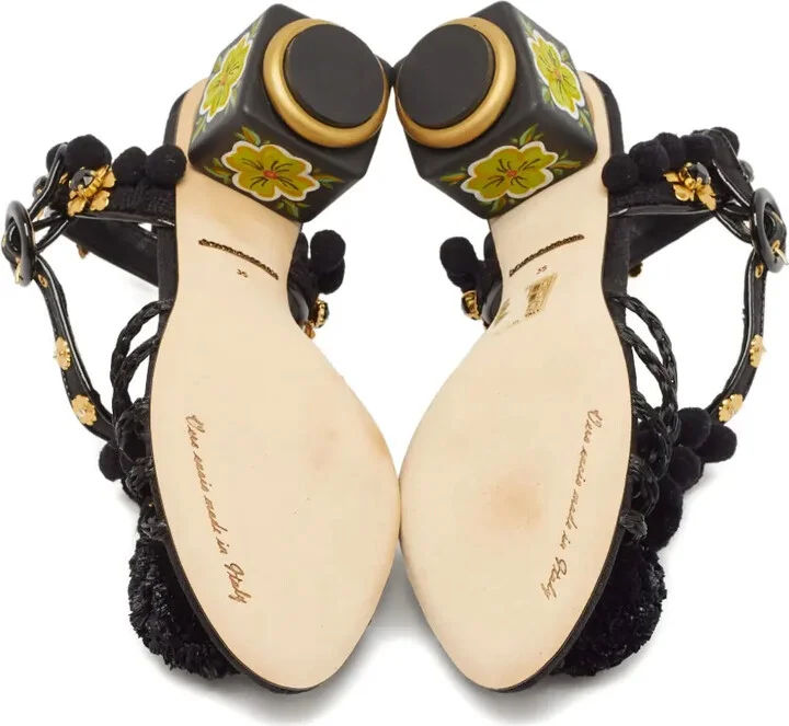 55mm Leather Heeled Sandals - Image 4