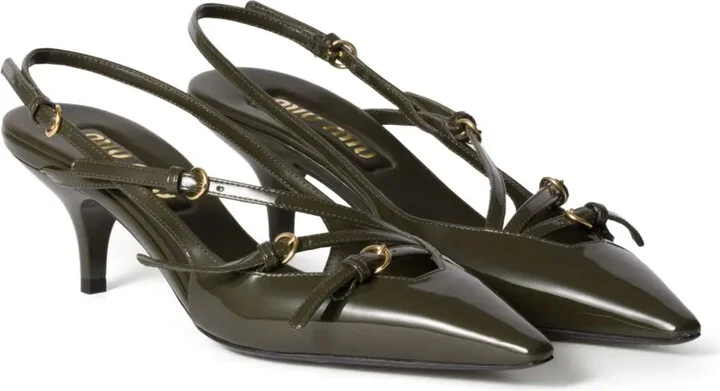55mm Leather Slingback Pumps - Image 2