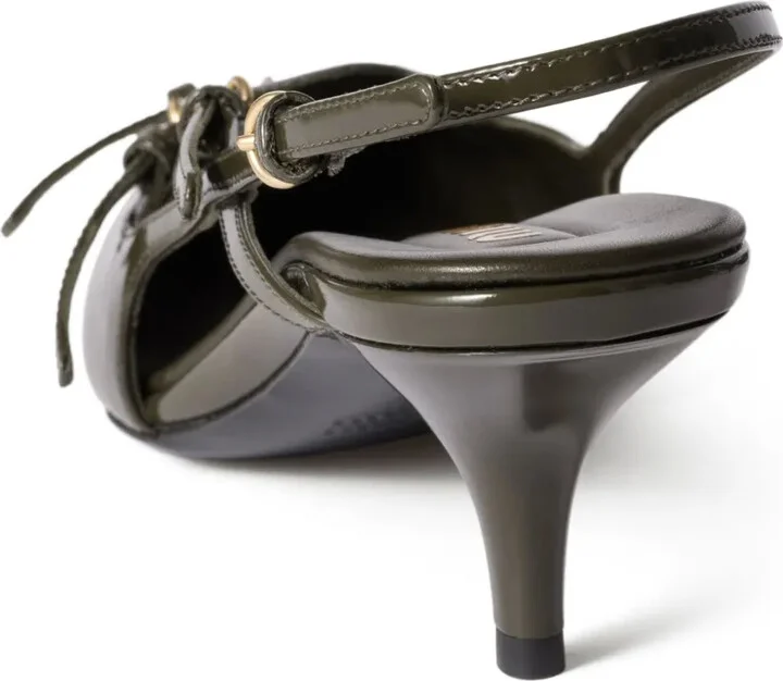 55mm Leather Slingback Pumps - Image 3