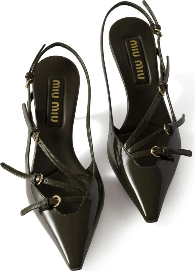 55mm Leather Slingback Pumps - Image 4