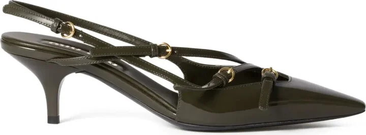 55mm Leather Slingback Pumps
