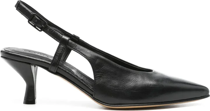 55mm Leather Slingback Pumps