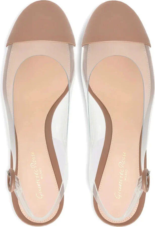 55mm Leather-Toecap Slingback Pumps - Image 4
