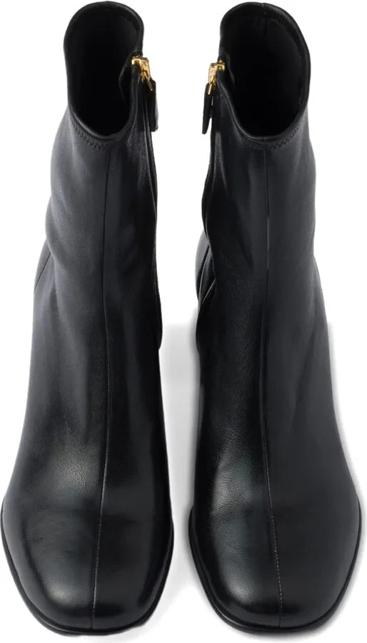 55mm Leather Zip-Fastening Block-Heel Boots - Image 4