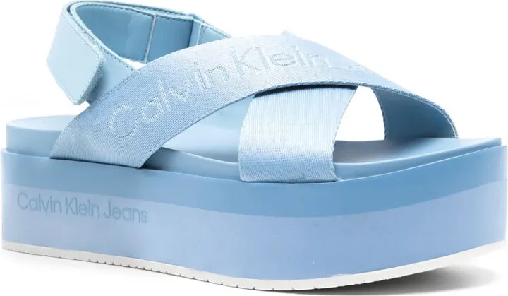 55mm Logo-Jacquard Flatform Sandals - Image 2